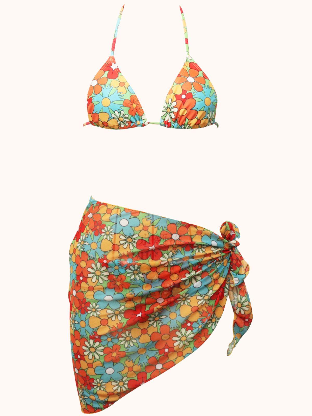 Dina Çiçekli Bikini-Pareo Niebbla