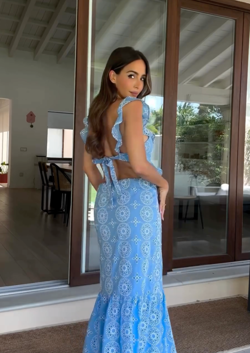 Camila Fırfırlı Uzun Elbise Niebbla
