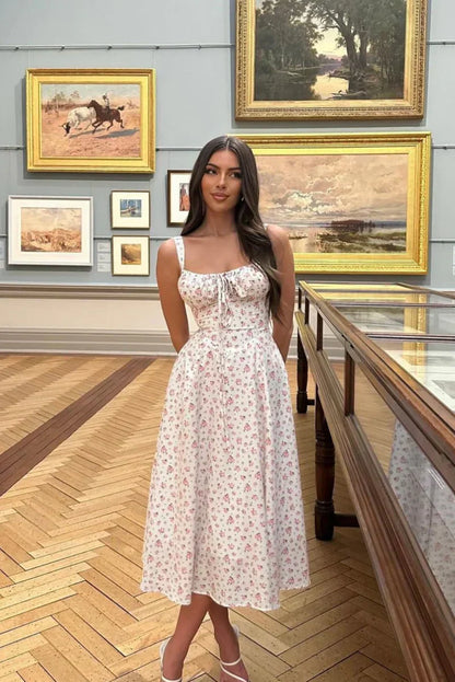 Meredith Korse Midi Elbise Niebbla