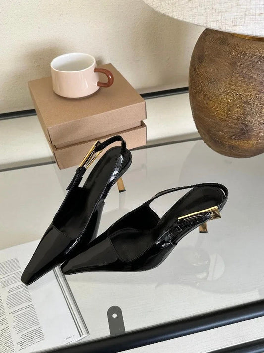 Zaryna - Dolgulu Slingback Topuklar