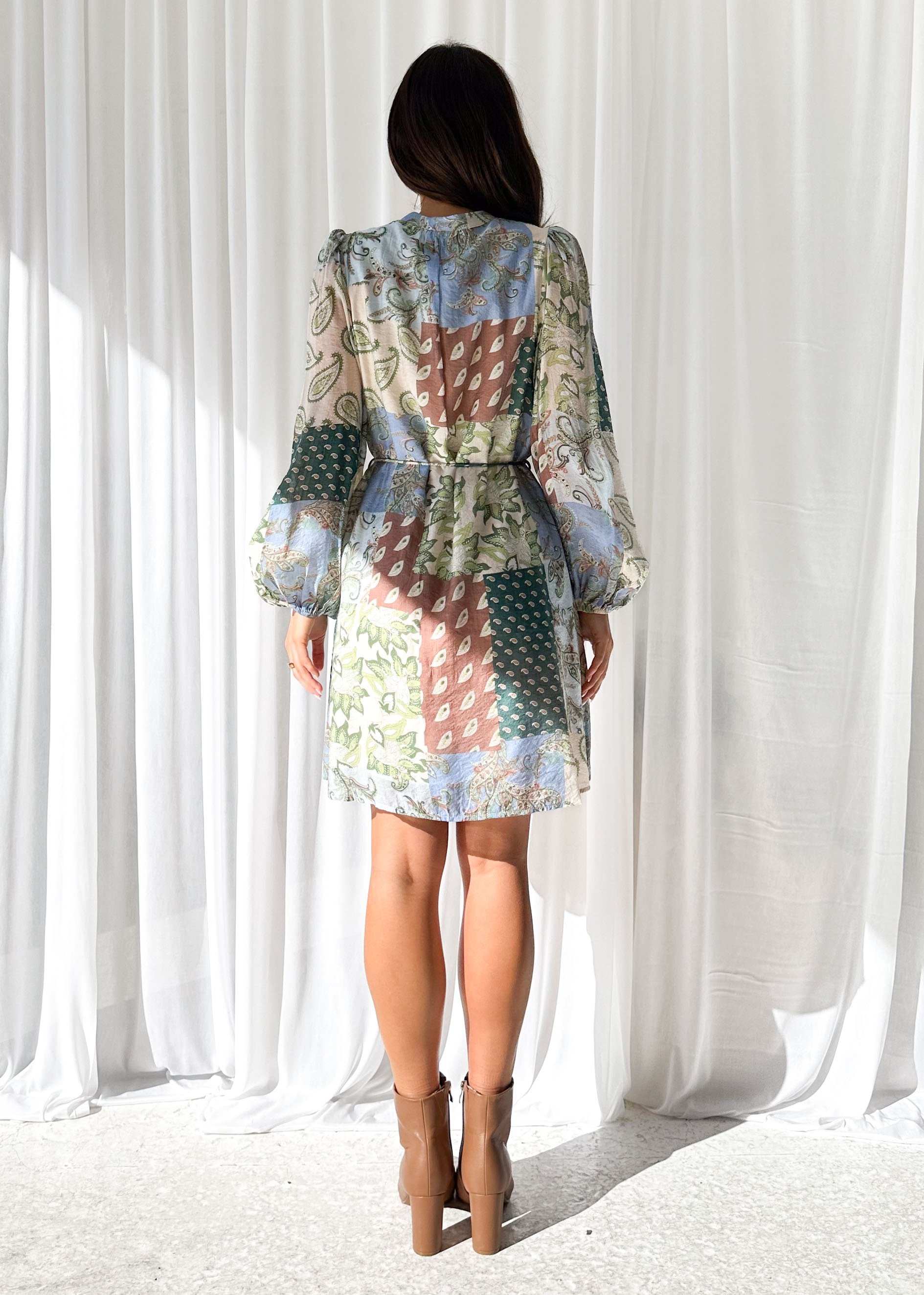 Baltimore Elbise - Kahverengi Paisley Siaora