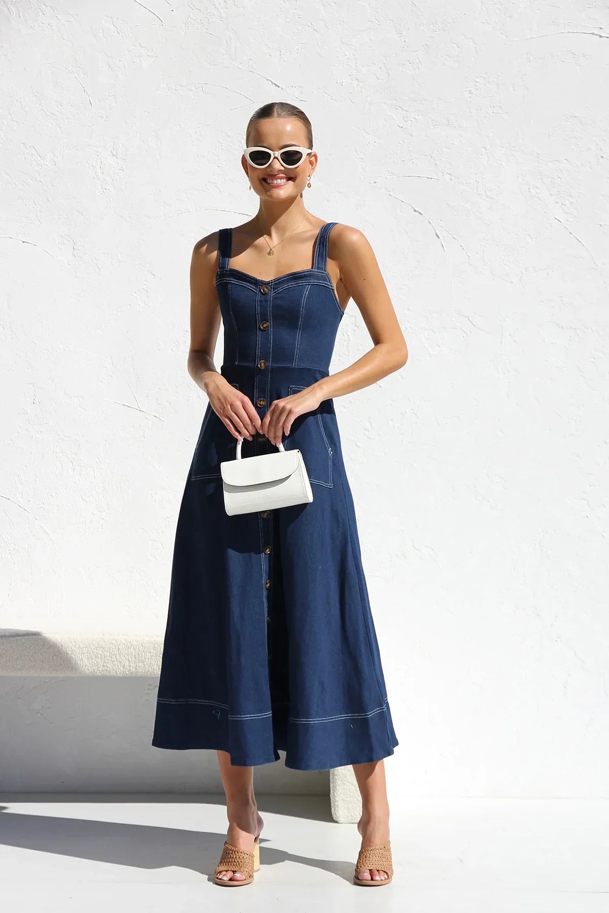 Heavenly Denim Maxi Elbise Siaora
