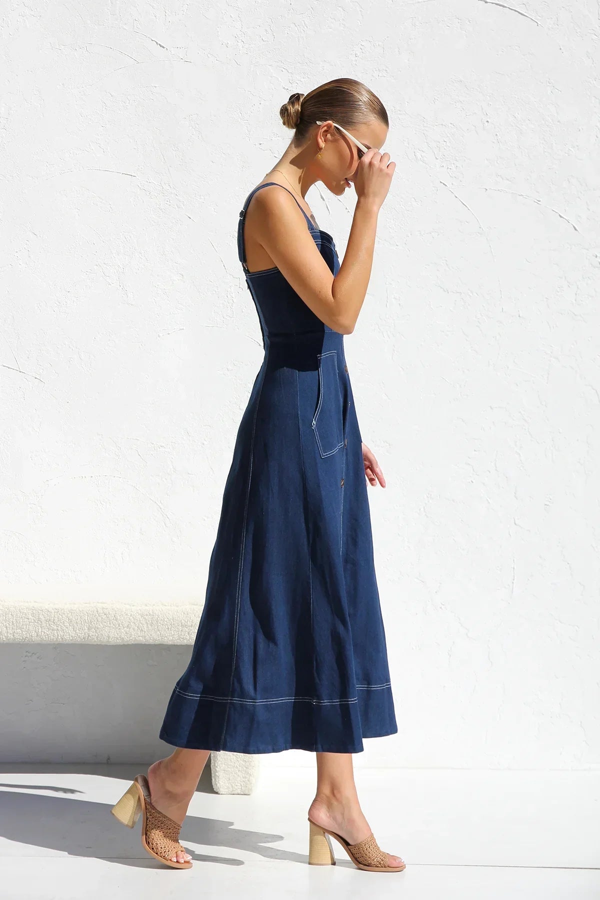 Heavenly Denim Maxi Elbise Siaora