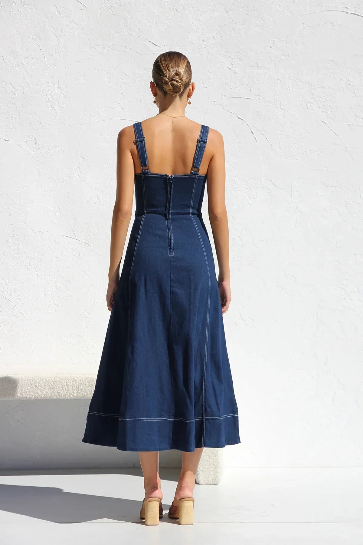 Heavenly Denim Maxi Elbise Siaora