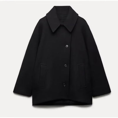 Zadie - Cepli Oversize Düğmeli Palto