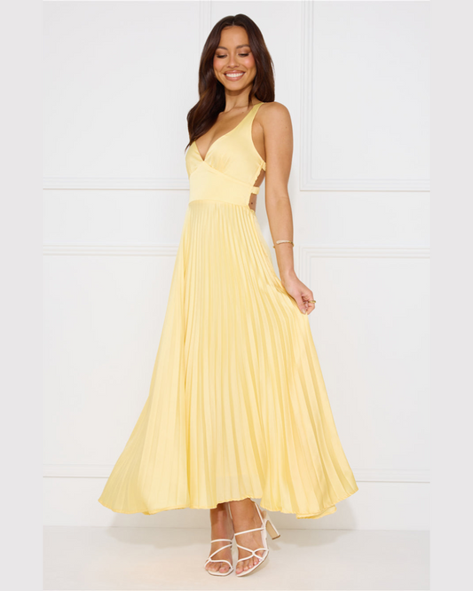 Lucy | Pilili V Yaka Maxi Elbise THESVELTECHIC