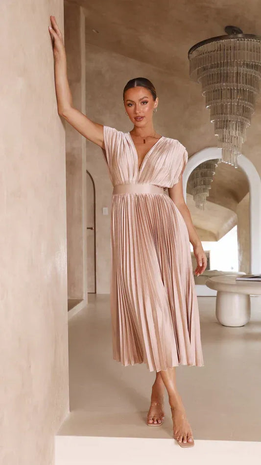 Emma | Derin V-Yaka Maxi Elbise THESVELTECHIC