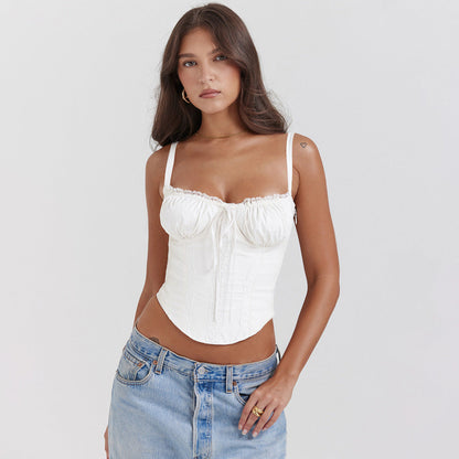 Askılı Korse Görünümlü Crop Niebbla