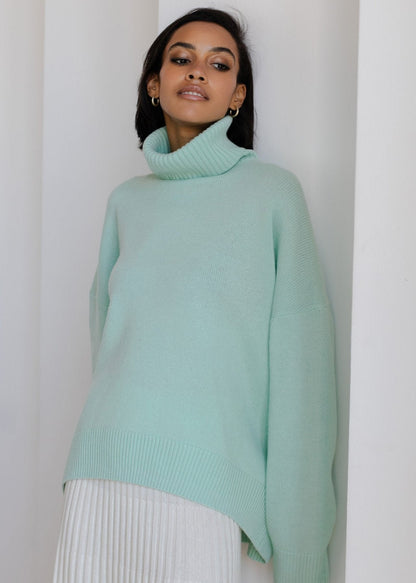 Luxe Oversize Balıkçı Yaka Kazak Niebbla
