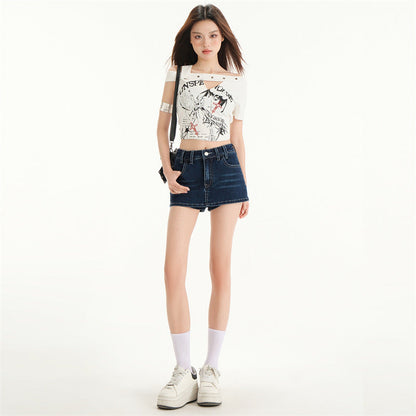 Koyu Mavi Şort Etek Niebbla