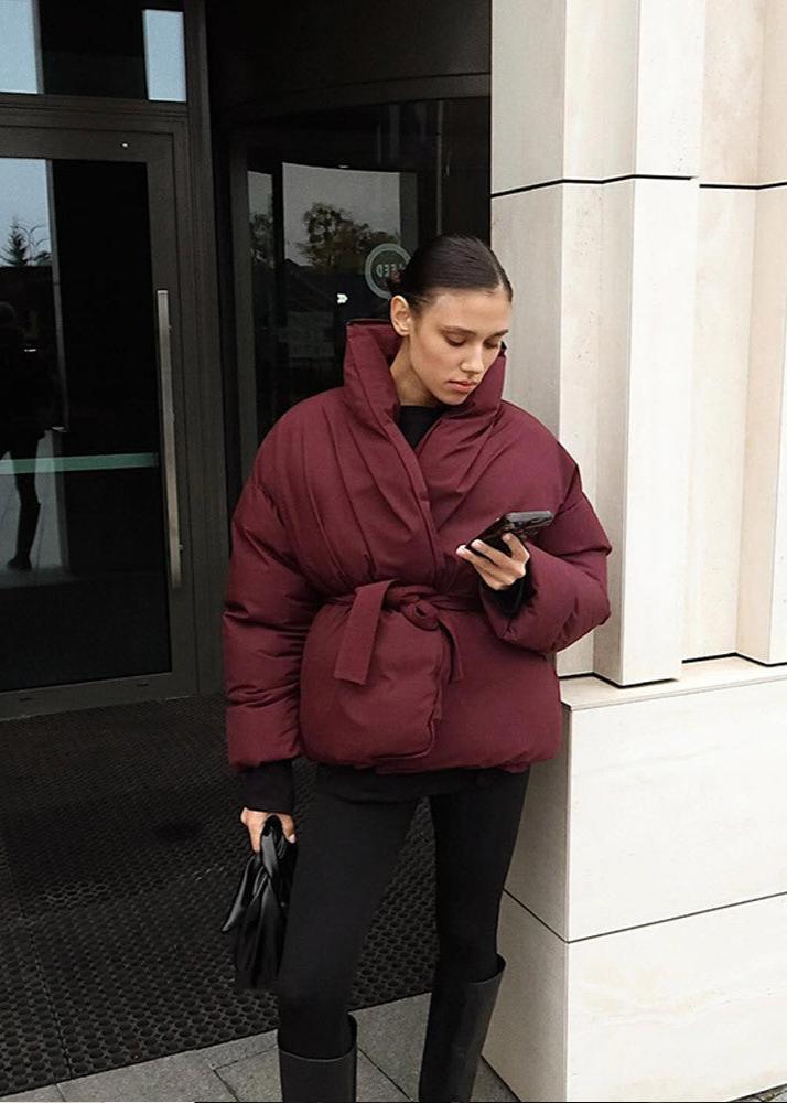 Luxura Kapitone Kuşaklı Puffer Mont Niebbla