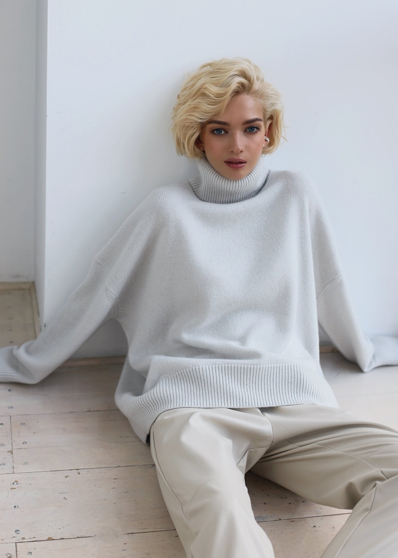 Luxe Oversize Balıkçı Yaka Kazak Niebbla