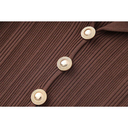 Yaka Metal Detaylı Örgü Uzun Elbise THESVELTECHIC