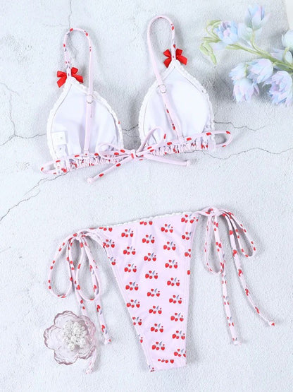Jayne Cherry Print Bikini Takımı Siaora