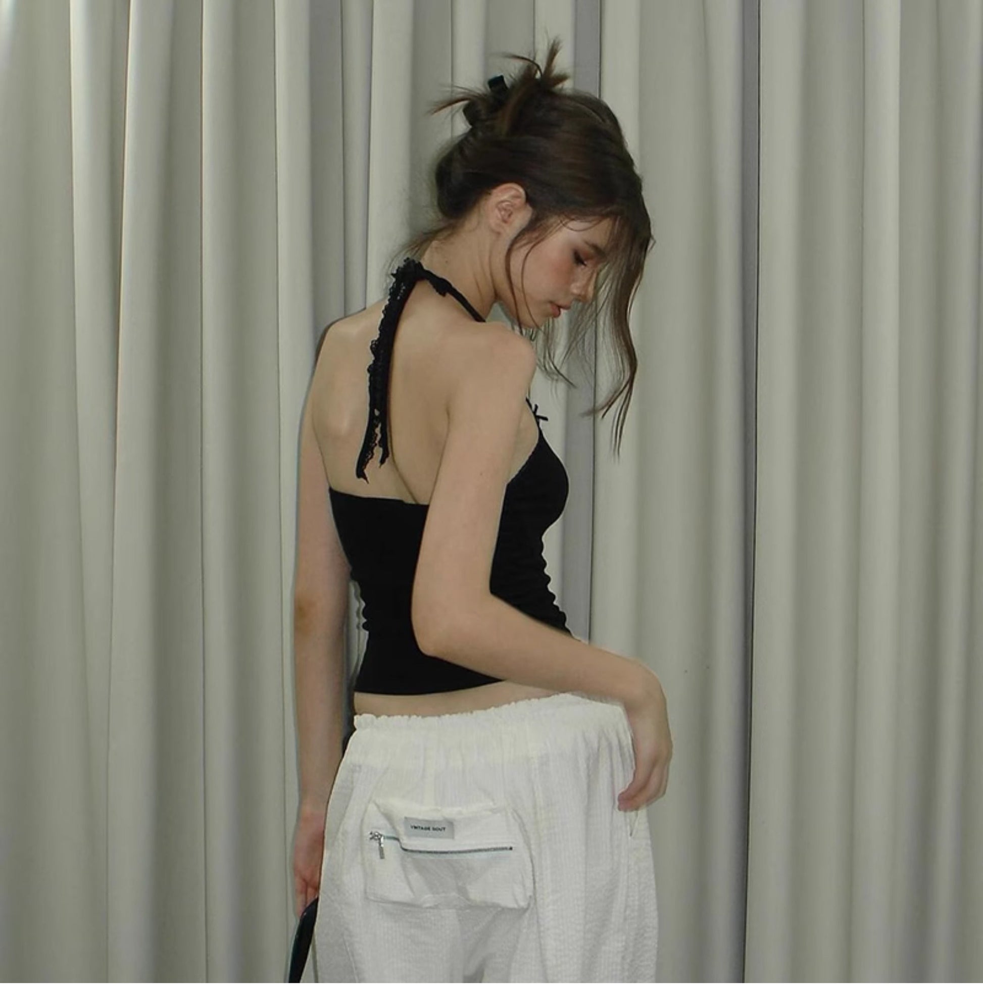 Muı Linnea Dantel Sırt Dekolteli Crop Bluz Siaora