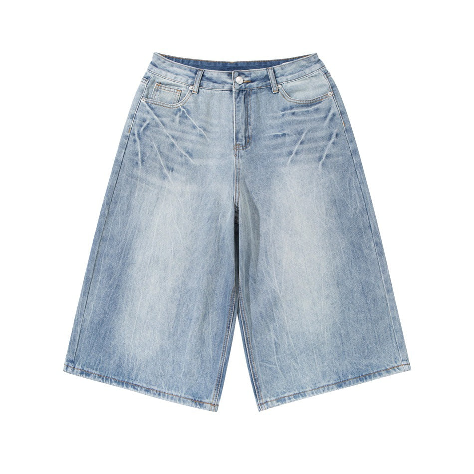 Buz Mavisi Bol Kot Şort Niebbla