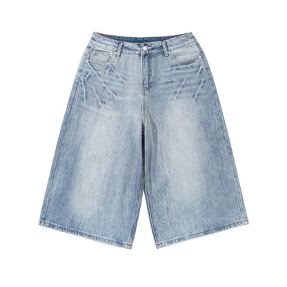 Buz Mavisi Bol Kot Şort Niebbla