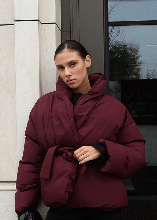 Luxura Kapitone Kuşaklı Puffer Mont Niebbla