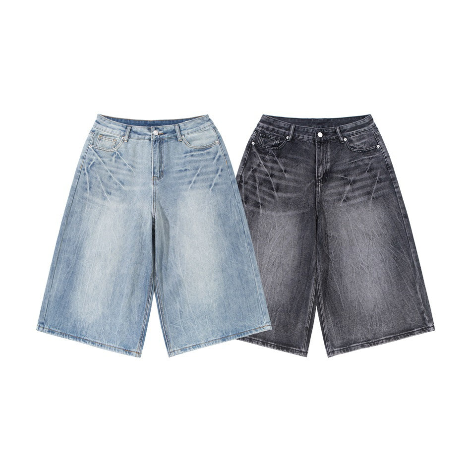 Buz Mavisi Bol Kot Şort Niebbla