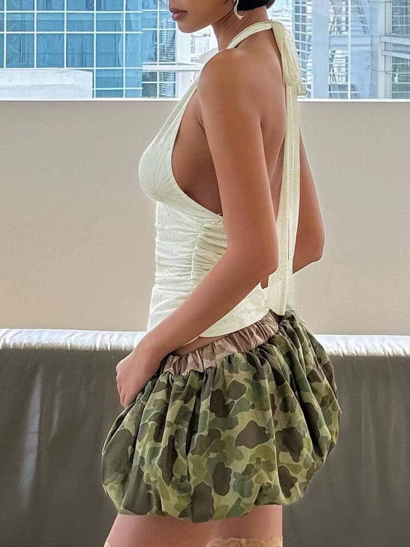 Askılı Pileli Seksi Mini Üst Niebbla