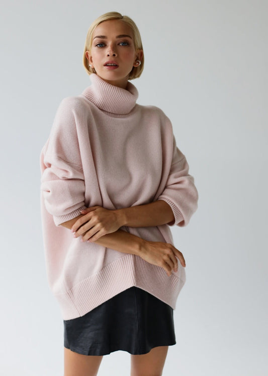 Luxe Oversize Balıkçı Yaka Kazak Niebbla