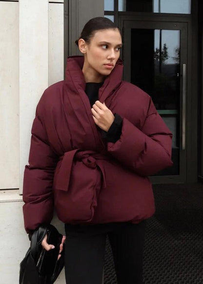 Luxura Kapitone Kuşaklı Puffer Mont Niebbla