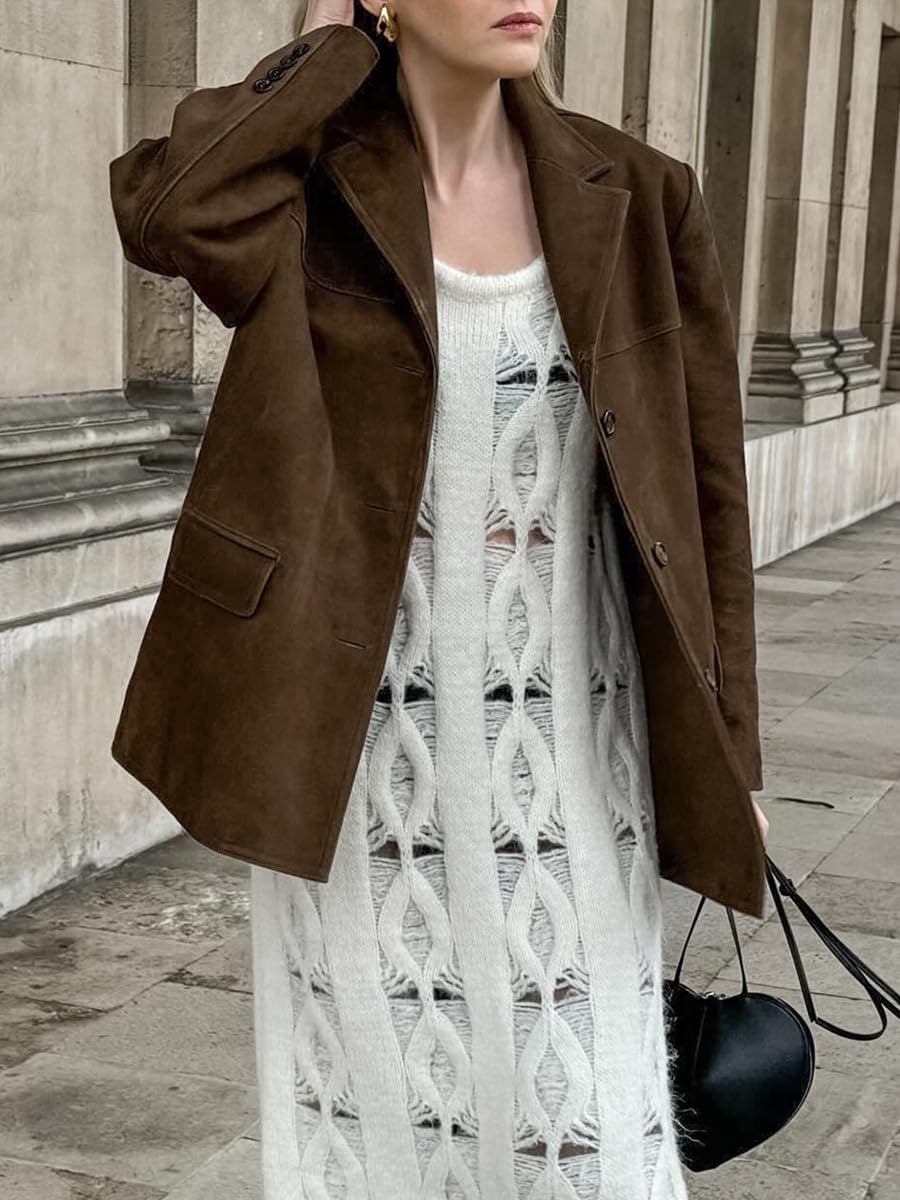 Clarine Klasik Kahve Blazer Niebbla