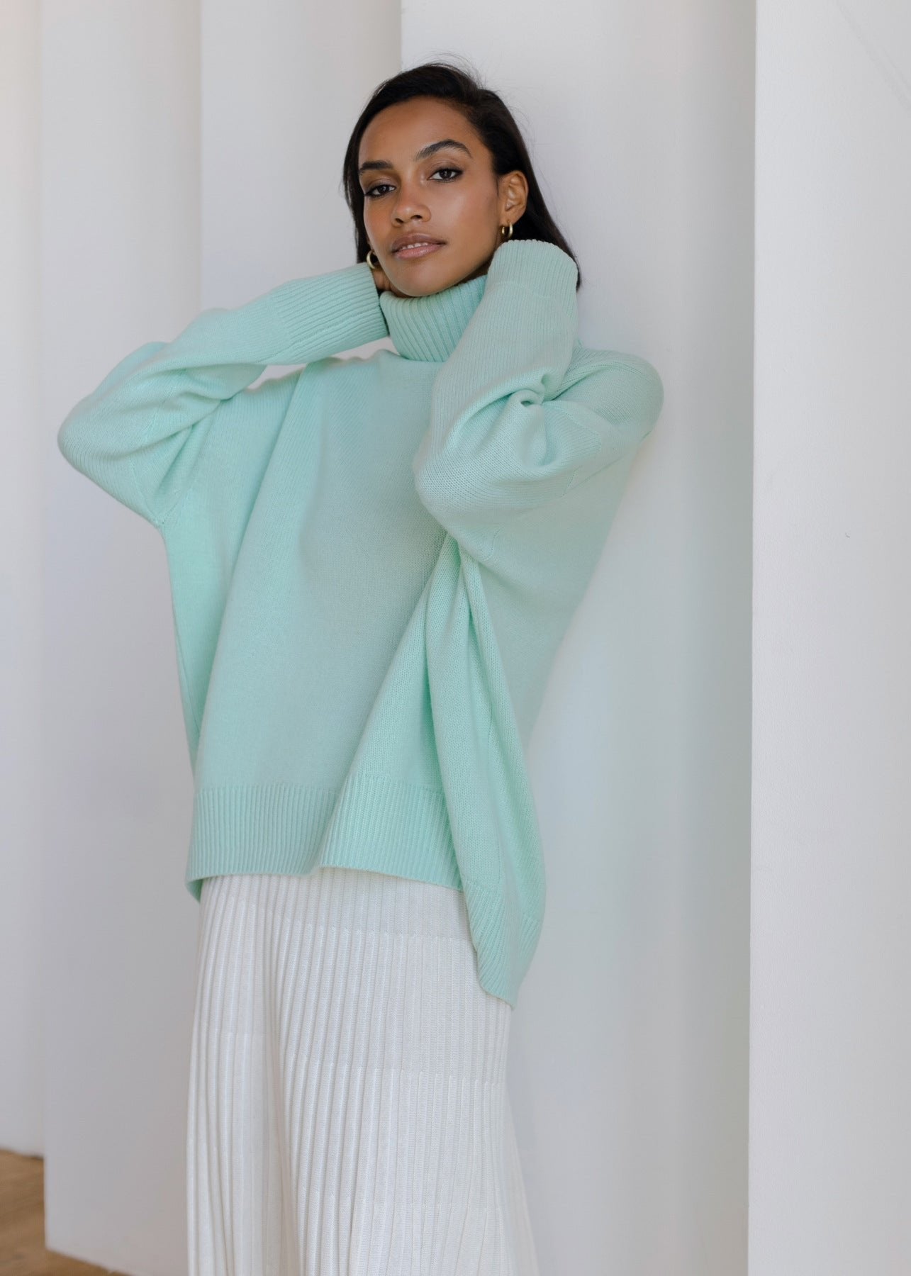 Luxe Oversize Balıkçı Yaka Kazak Niebbla