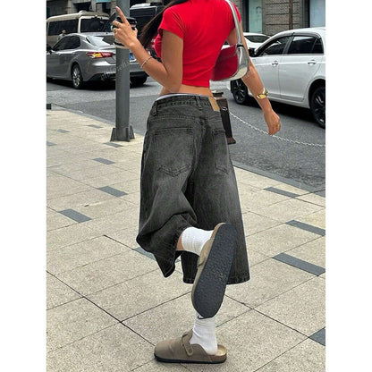 Manifest Bol Kesim Uzun Kot Şort Niebbla