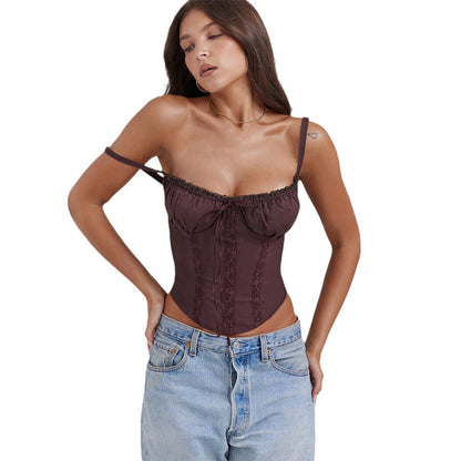Askılı Korse Görünümlü Crop Niebbla
