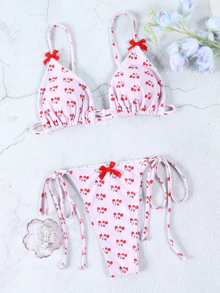 Jayne Cherry Print Bikini Takımı Siaora