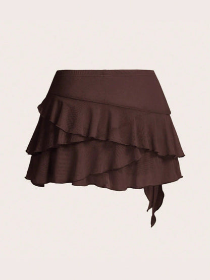 Asimetrik Dikişli Seksi Mini Etek Niebbla