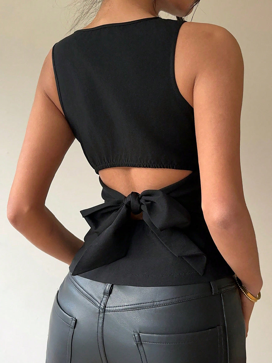 Elastik Slim Fit Kolsuz Mini Yelek Niebbla