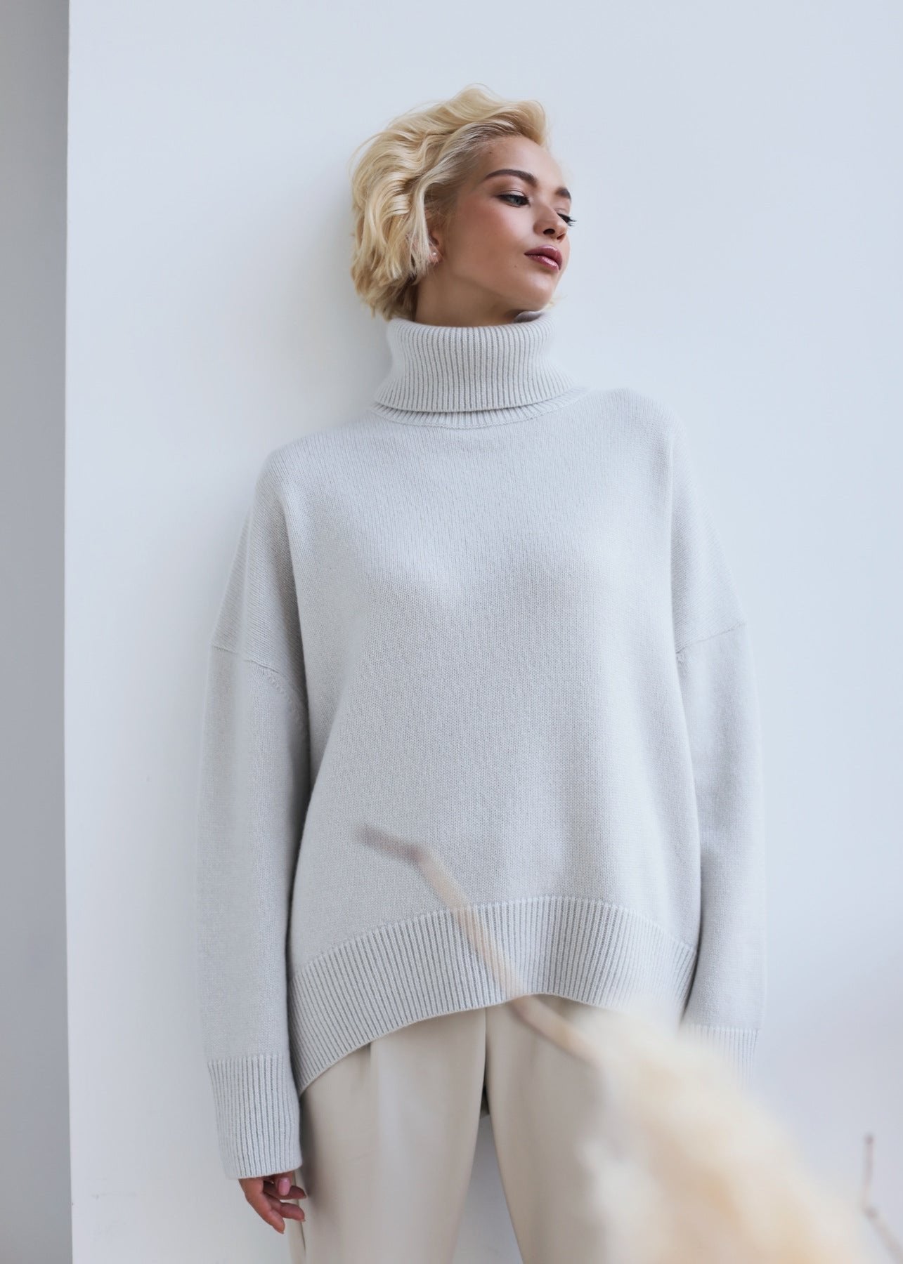 Luxe Oversize Balıkçı Yaka Kazak Niebbla