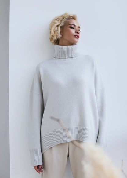 Luxe Oversize Balıkçı Yaka Kazak Niebbla