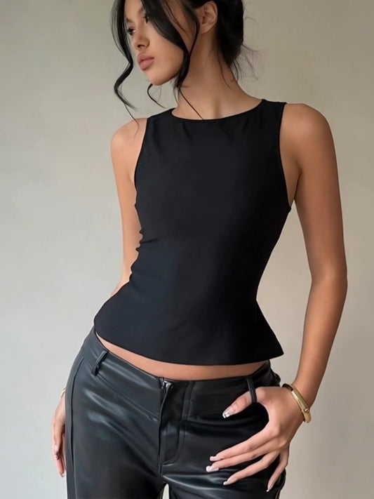 Elastik Slim Fit Kolsuz Mini Yelek Niebbla