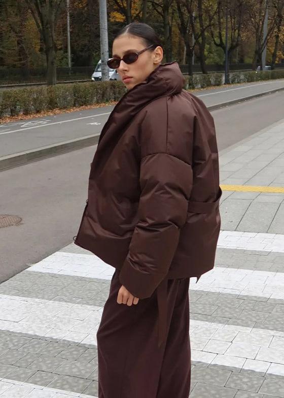 Luxura Kapitone Kuşaklı Puffer Mont Niebbla