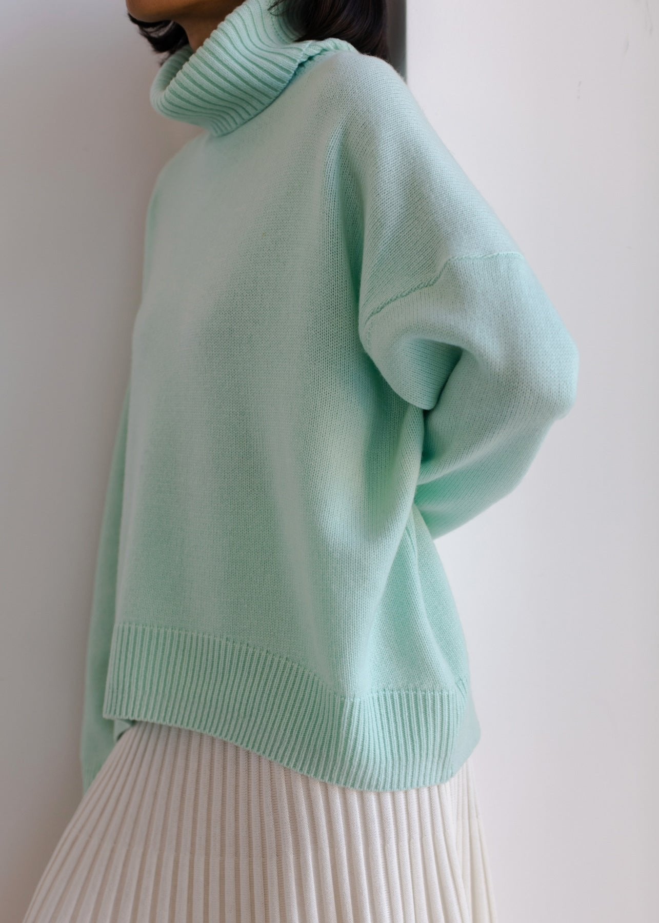 Luxe Oversize Balıkçı Yaka Kazak Niebbla