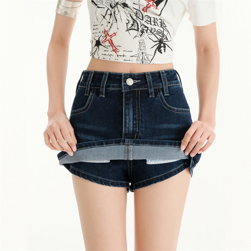 Koyu Mavi Şort Etek Niebbla