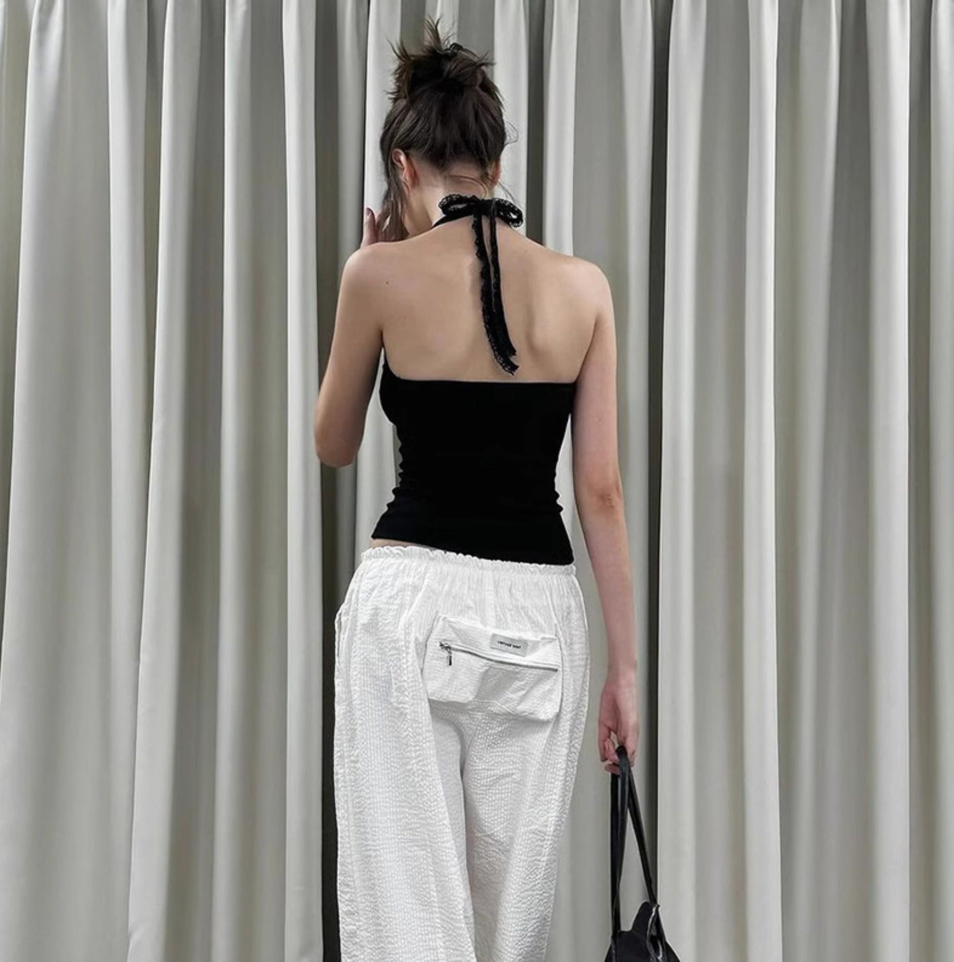 Muı Linnea Dantel Sırt Dekolteli Crop Bluz Siaora