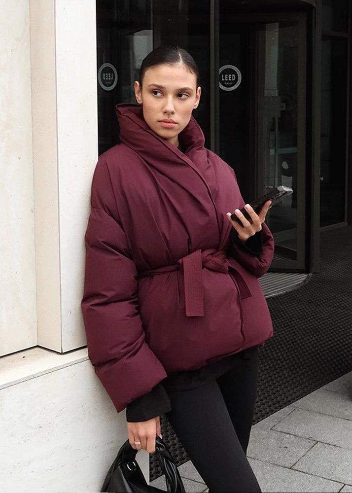 Luxura Kapitone Kuşaklı Puffer Mont Niebbla