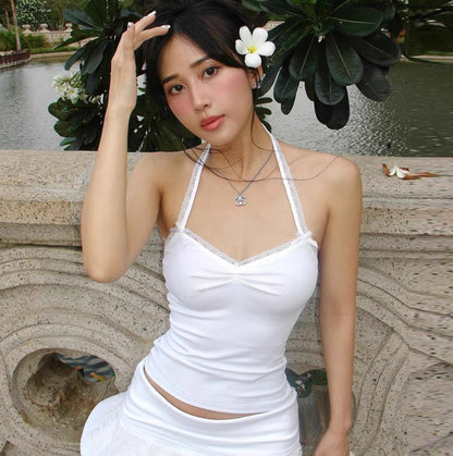 Muı Linnea Dantel Sırt Dekolteli Crop Bluz Siaora