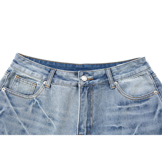 Buz Mavisi Bol Kot Şort Niebbla