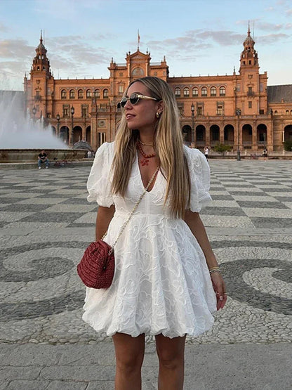 Raphaela - İşlemeli Kabarcık Elbise Mağazam