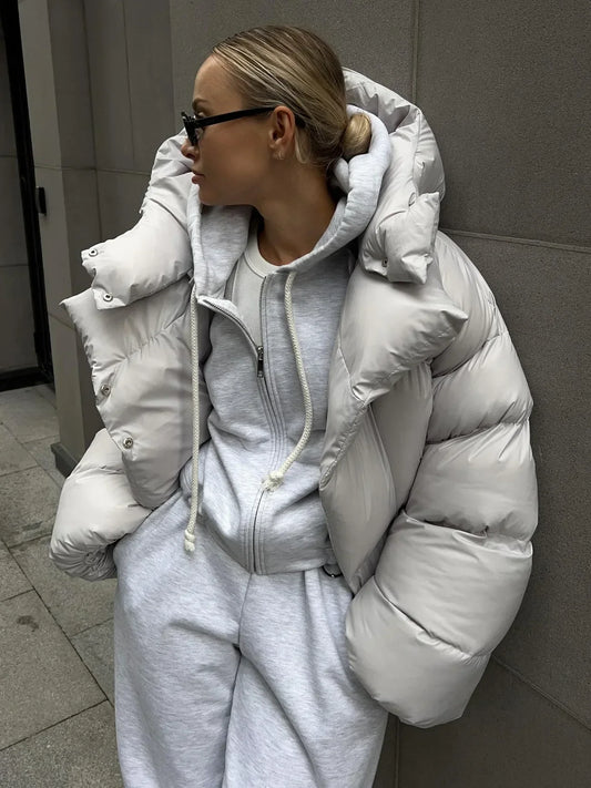 Azelina - Oversize Çift Katmanlı Şişme Ceket
