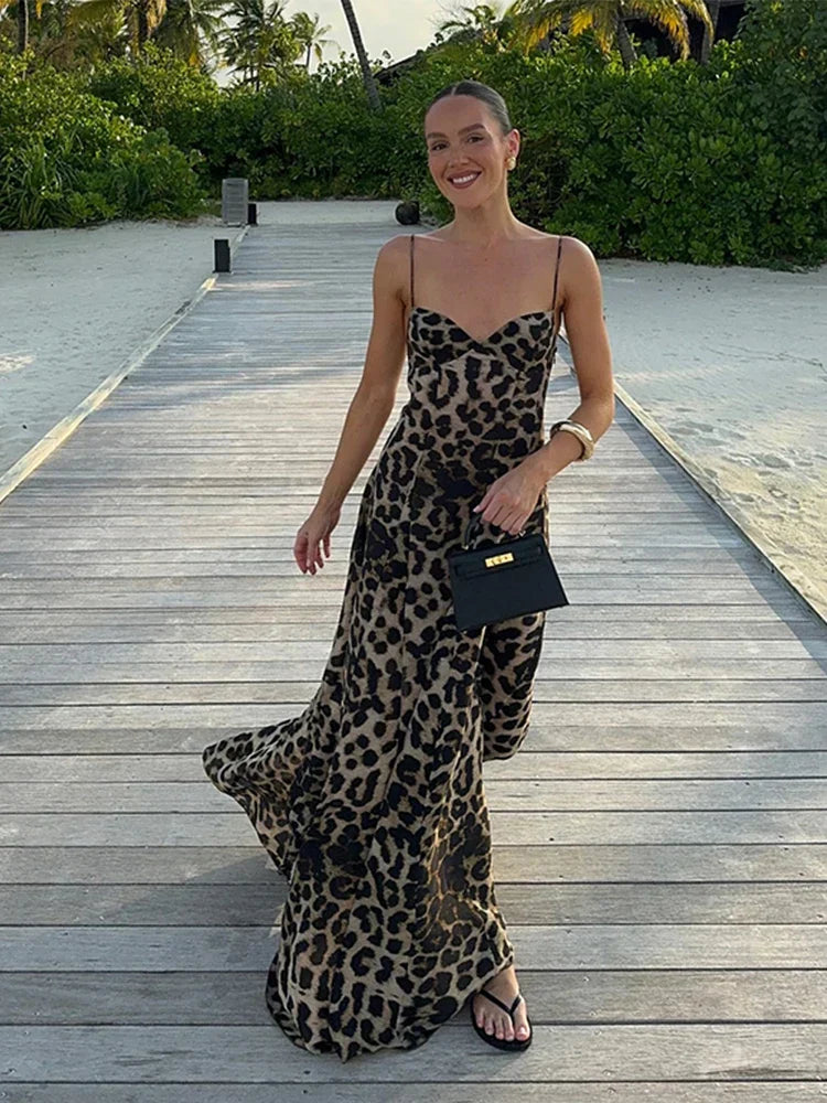 Antonella Leopar Uzun Elbise Niebbla