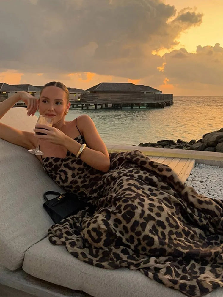 Antonella Leopar Uzun Elbise Niebbla