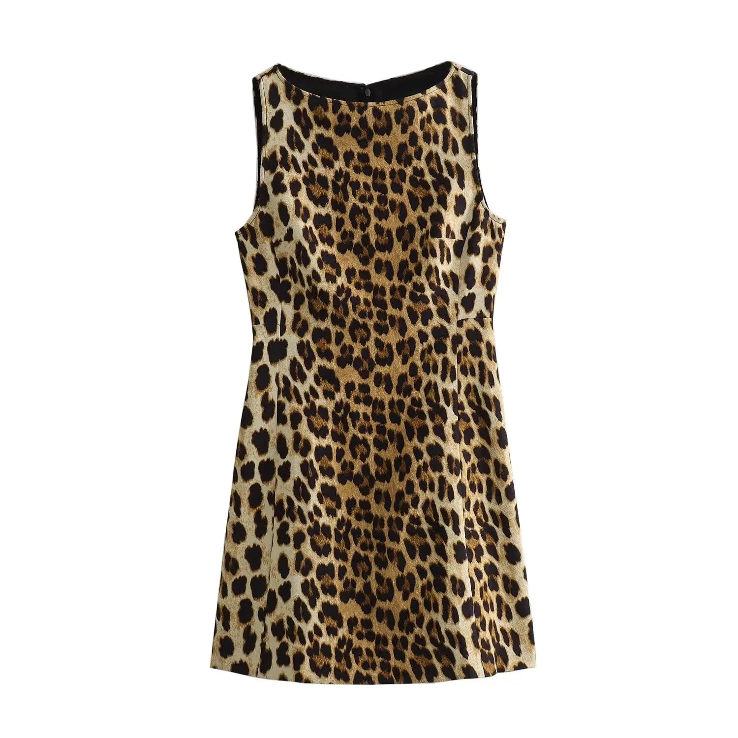 Leopar Desenli Mini Elbise Siaora