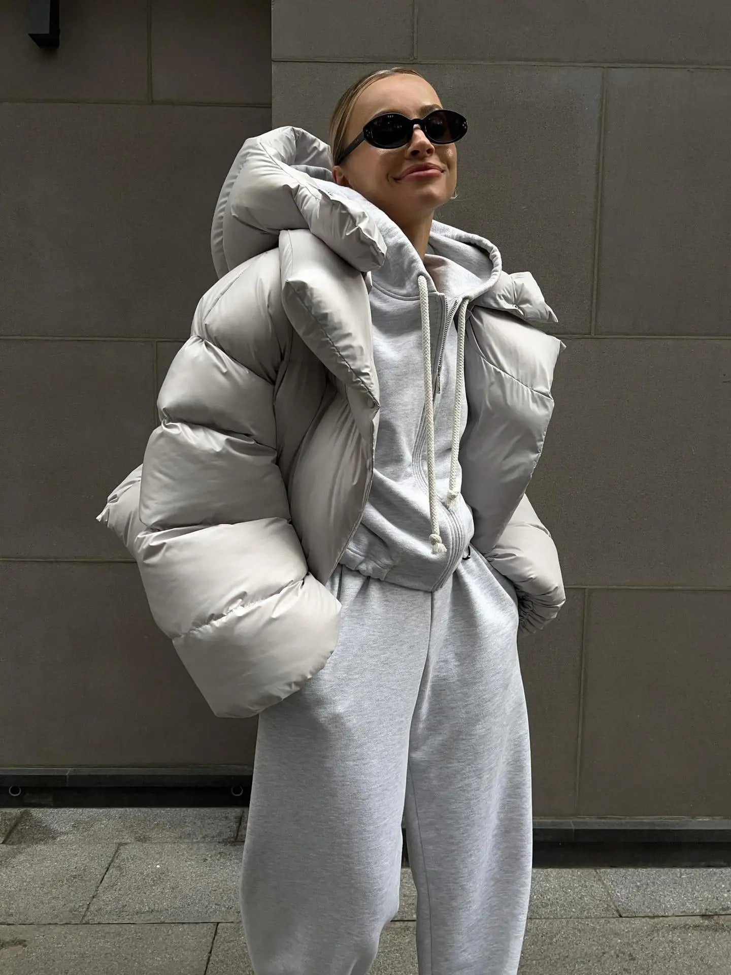 Azelina - Oversize Çift Katmanlı Şişme Ceket