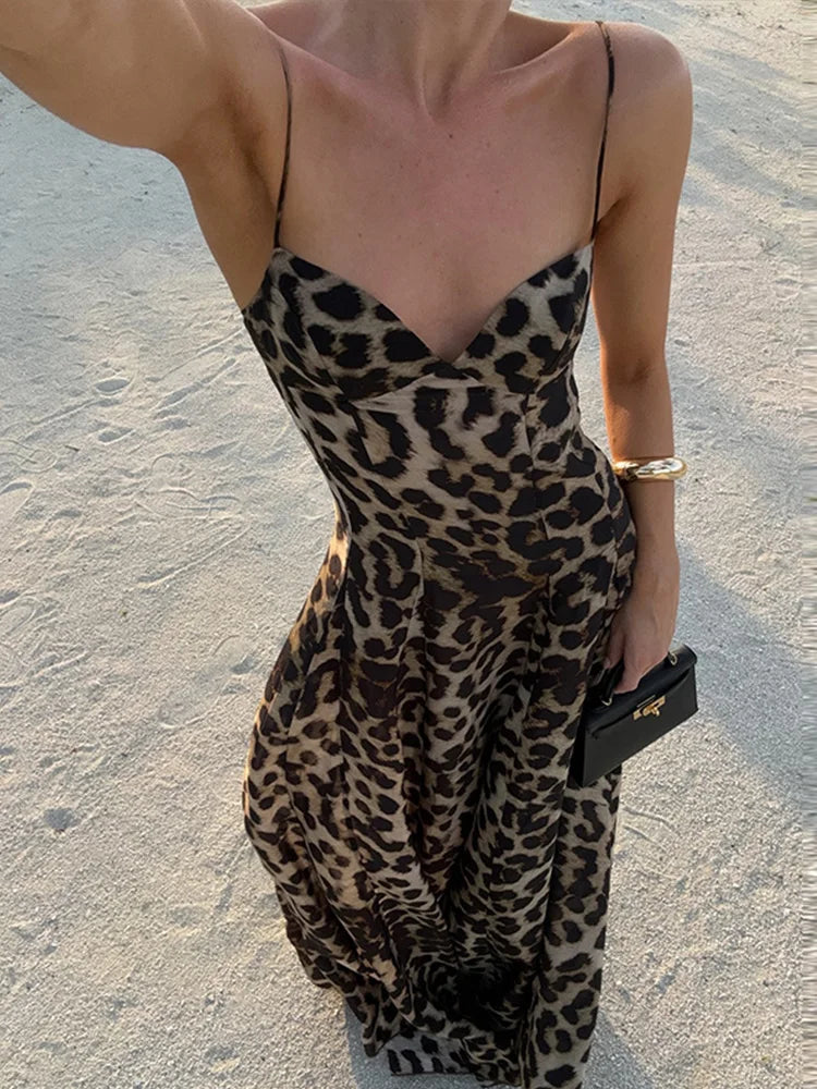 Antonella Leopar Uzun Elbise Niebbla